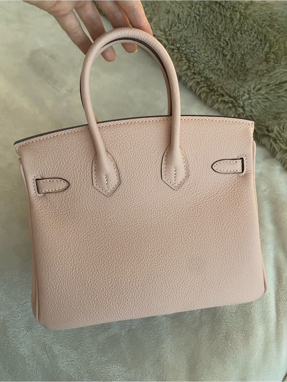 25cm light pink Togo leather top handle handbag bk25 - Picture 5 of 9